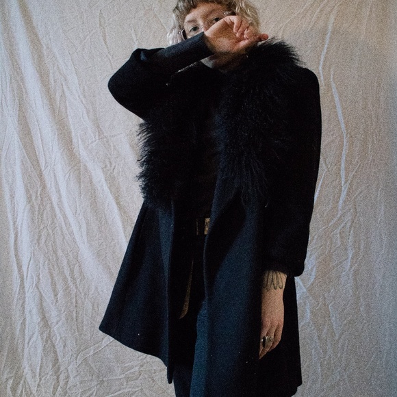 Vintage Cashmere Blend Wool Coat - Picture 1 of 8